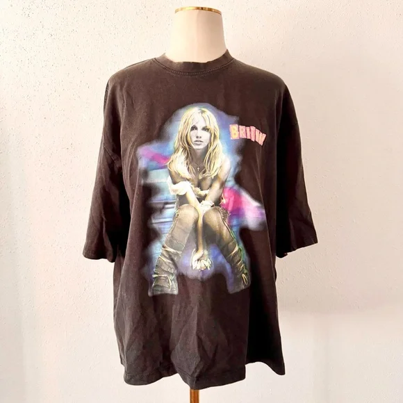 ZARA Britney Spears Tour Washed Effect Short Sleeve T-Shirt Women's Size Small S - Picture 7 of 16